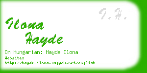 ilona hayde business card